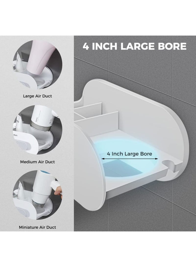 SOLARAE Hair Dryer Holder, Bathroom Organization, Hair Tool Organizer Wall Mount, Tray Stand Storage Bathroom Vanity Countertop with 3 Holes, White - Image 5