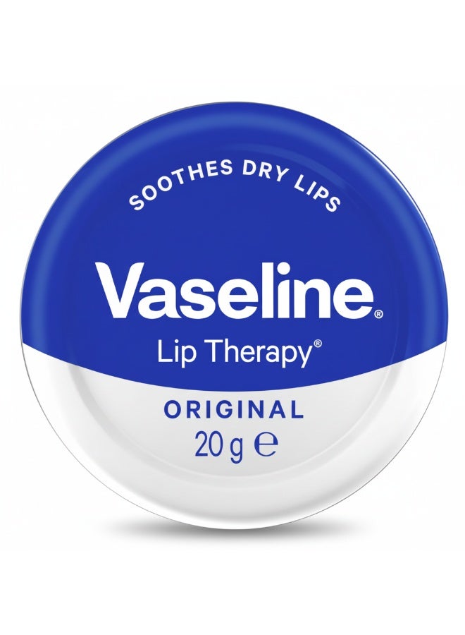 Vaseline Lip Therapy Original – Moisturizing Lip Balm Tin – Soothes & Protects Dry Lips – 20g - Image 1