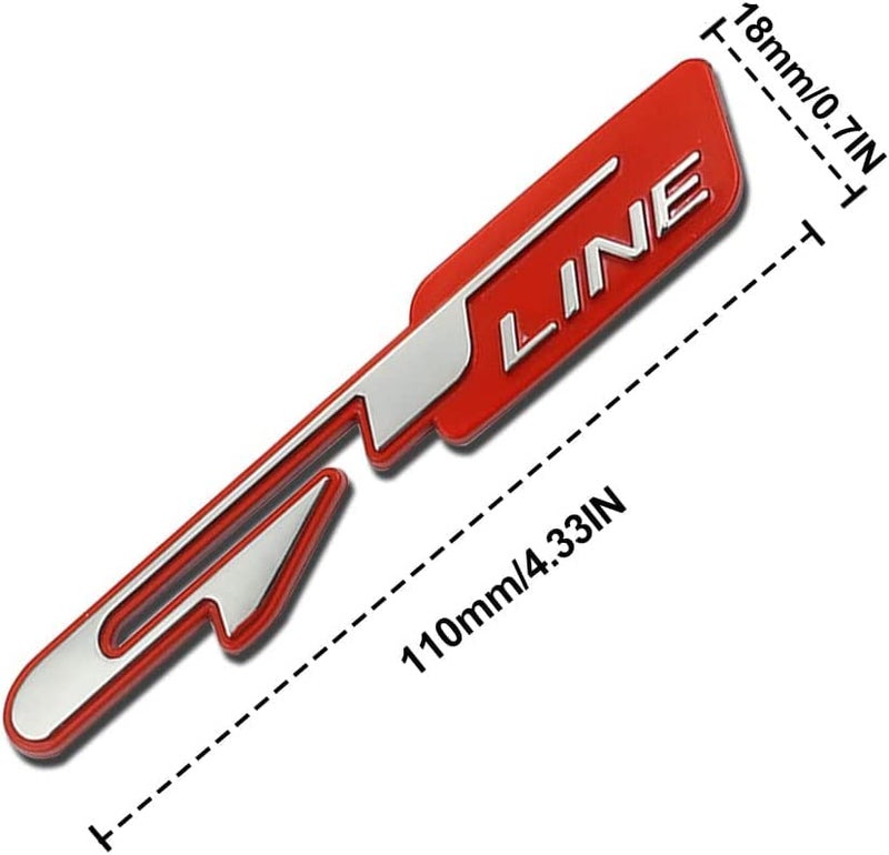 VRT GT LINE Decals Car Emblem Sticker Badge for KIA Vehicle Truck Front Fenders Bumper Side Window Trunk Boot Tailgate 11 cm x 2 cm (Back and Red) - Image 1