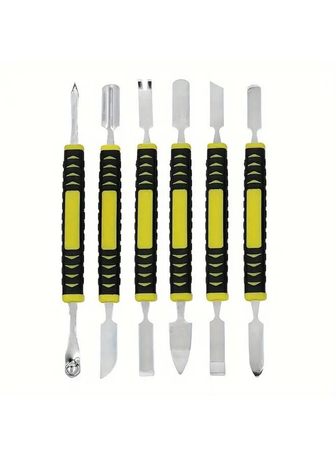 6 Pcs Electronic Repair Tool Set Metal Dual Head Pry Bars For Tablets Laptops Phones - Image 1