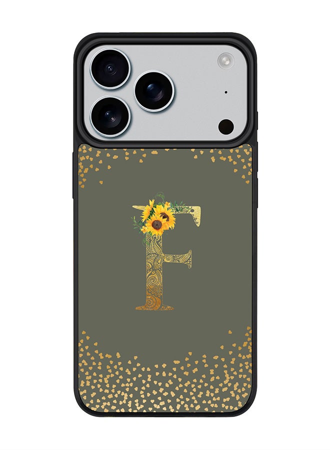 Stylizedd iPhone 17 Pro Case, [Compatible with MagSafe] Slim Magnetic cover Phone Case iPhone 17 Pro -Custom Floral Monogram - F  (Olive Green ) - Image 1