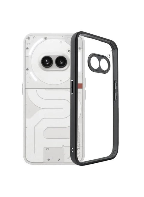 For Nothing Phone 2a Frosted TPU Hybrid Transparent PC Phone Case(Black)