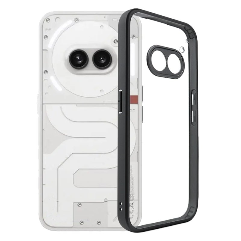 HuHa Protective Cover For Nothing Phone 2a Frosted TPU Hybrid Transparent PC Phone Case(Black) - Image 1