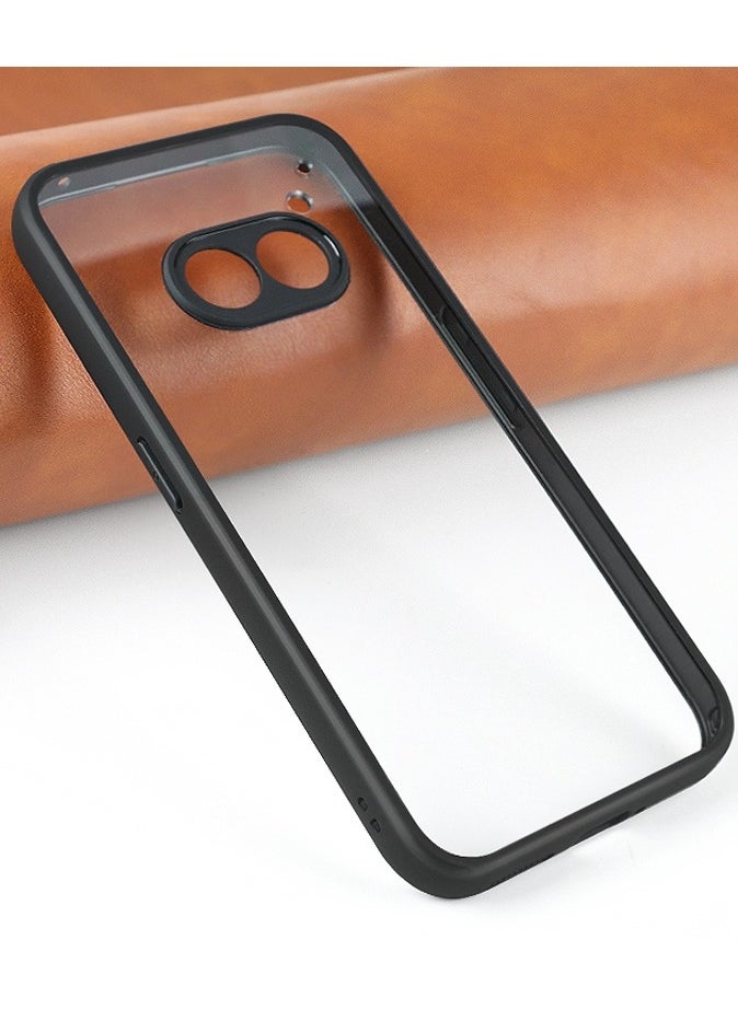 Case Cover For Nothing Phone 2a Frosted TPU + Transparent PC Phone Case Black
