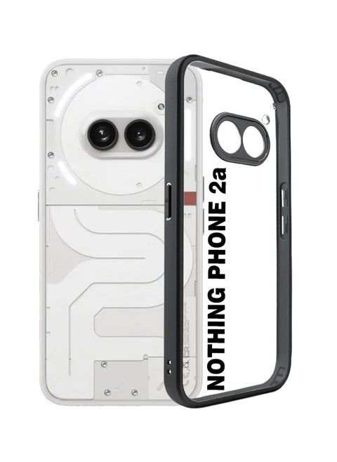 Case Cover For Nothing Phone 2a Frosted TPU + Transparent PC Phone Case Black
