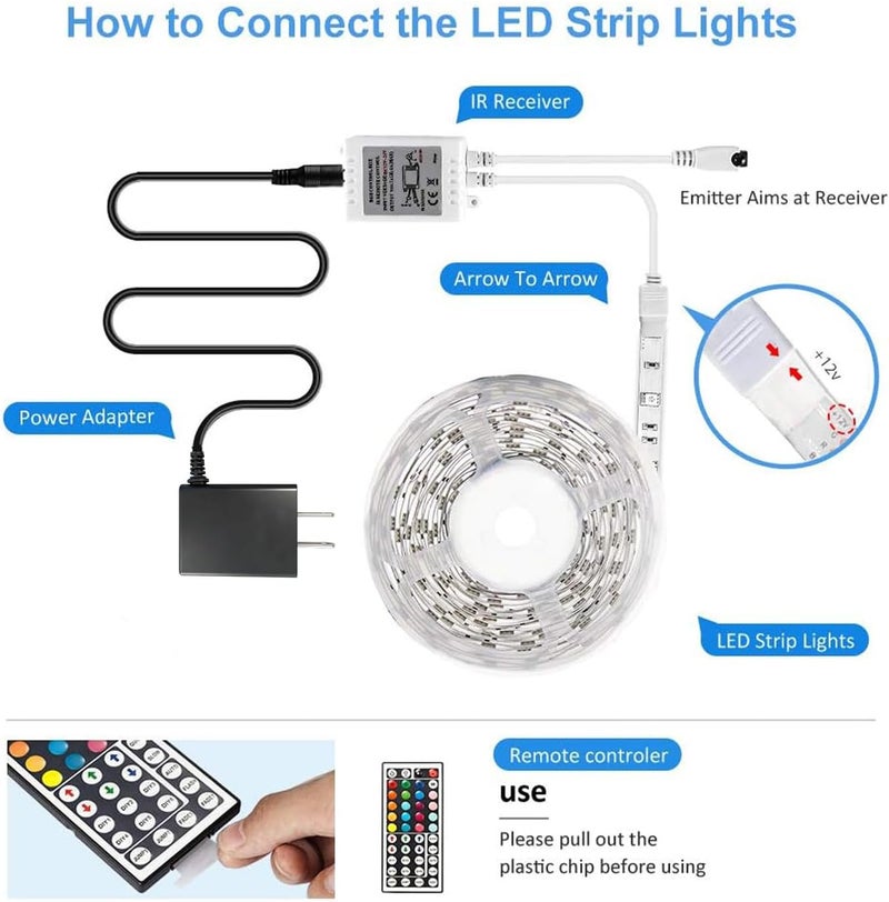 DAYBETTER Led Strip Lights 16.4ft W/ Remote Controller and Power Supply - Image 4