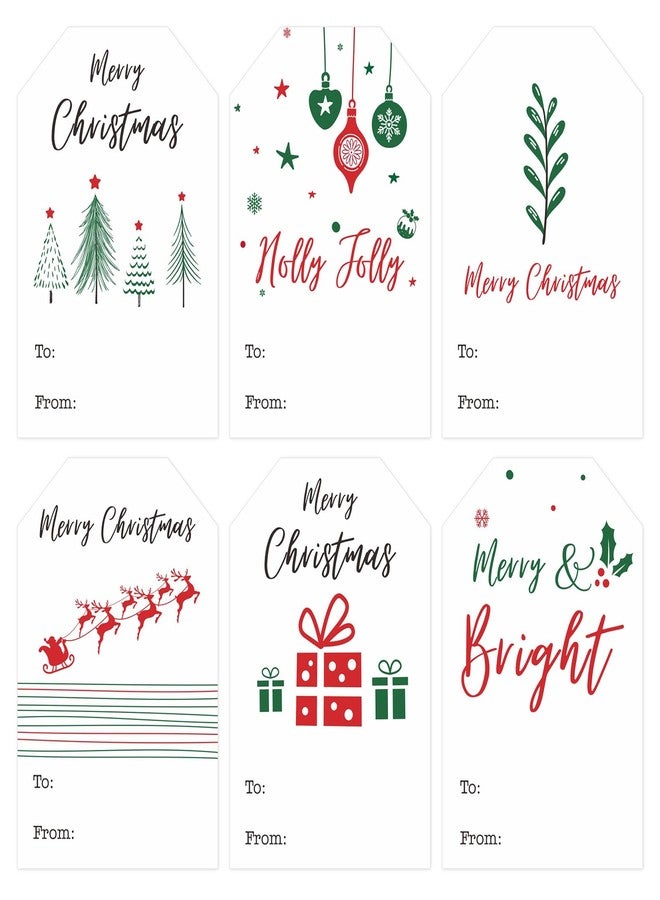 joycraft 120Pcs Christmas Tags Stickers, 3x2 in Christmas Name Gift Sticker, White Merry Xmas Stickers, Large Winter Holiday Gift Labels for Party Favor, DIY Craft, Small Business - Image 1