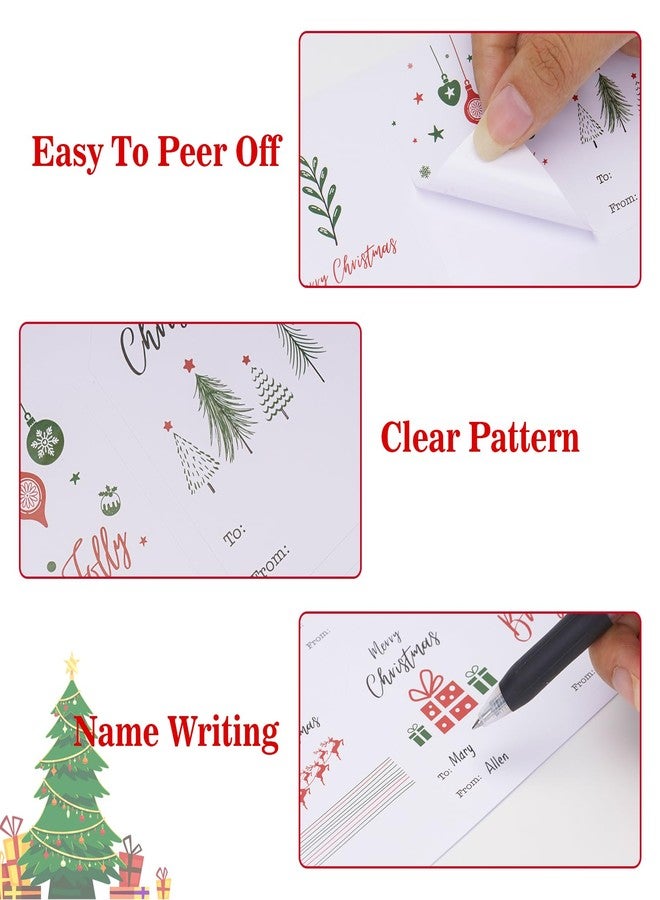 joycraft 120Pcs Christmas Tags Stickers, 3x2 in Christmas Name Gift Sticker, White Merry Xmas Stickers, Large Winter Holiday Gift Labels for Party Favor, DIY Craft, Small Business - Image 3