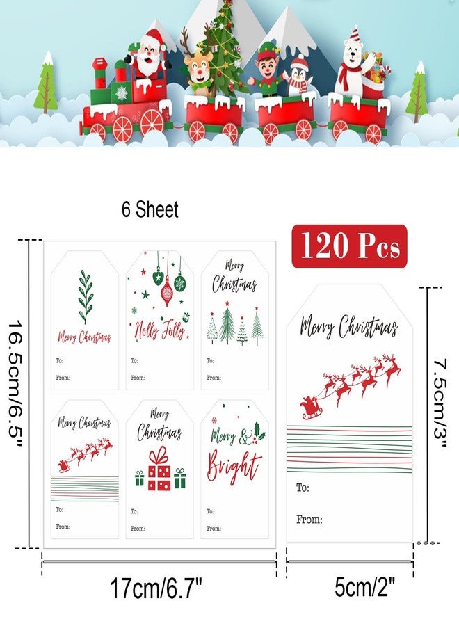 joycraft 120Pcs Christmas Tags Stickers, 3x2 in Christmas Name Gift Sticker, White Merry Xmas Stickers, Large Winter Holiday Gift Labels for Party Favor, DIY Craft, Small Business - Image 2