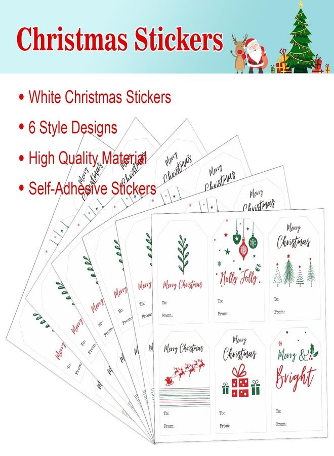 joycraft 120Pcs Christmas Tags Stickers, 3x2 in Christmas Name Gift Sticker, White Merry Xmas Stickers, Large Winter Holiday Gift Labels for Party Favor, DIY Craft, Small Business - Image 4