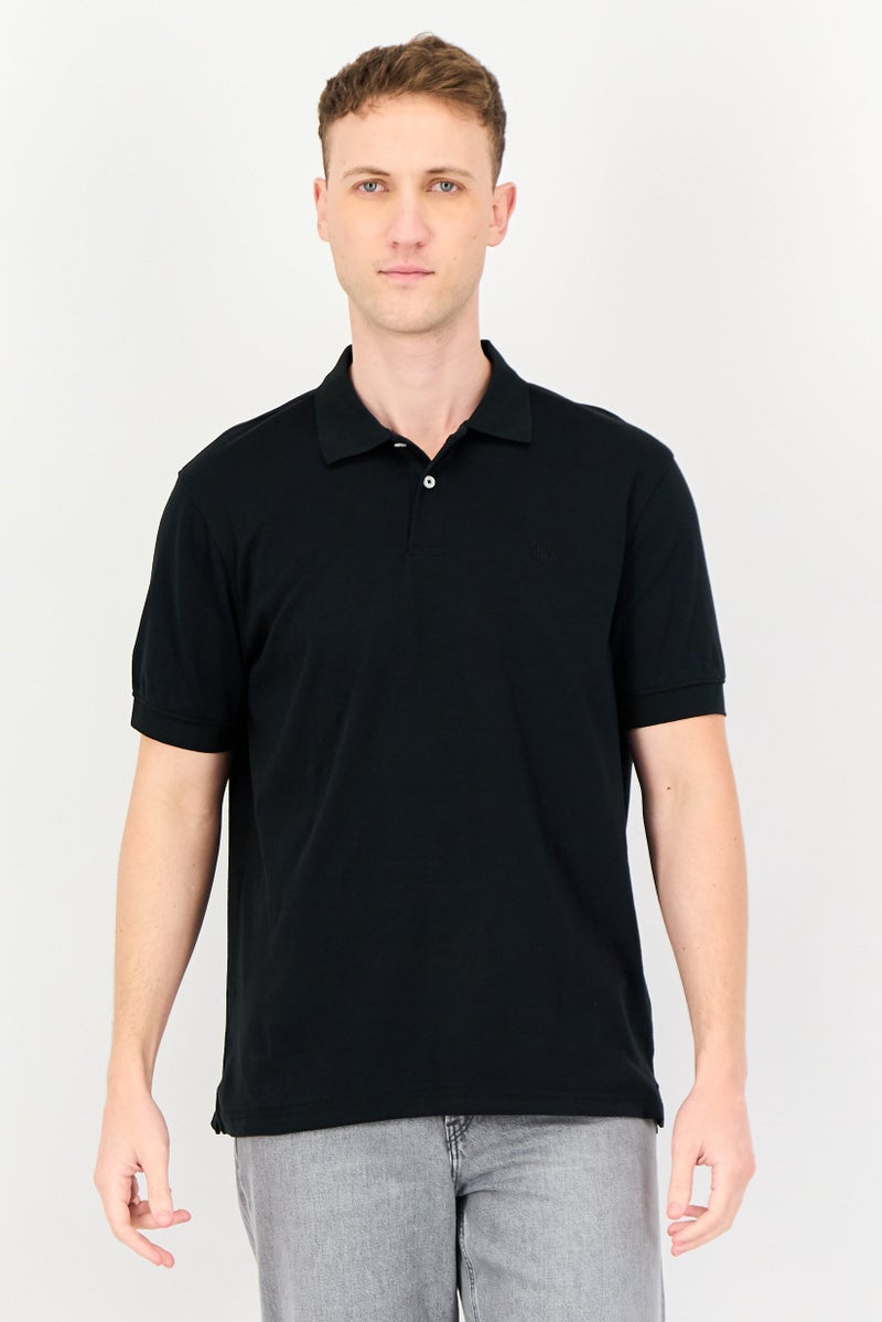 Chaps Men Regular Fit Embroidered Logo Short Sleeve Polo Shirt, Black - Image 1