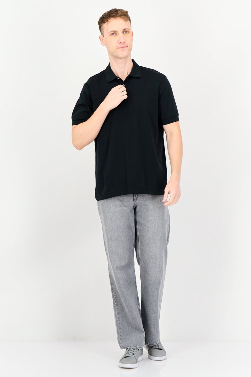 Chaps Men Regular Fit Embroidered Logo Short Sleeve Polo Shirt, Black - Image 4