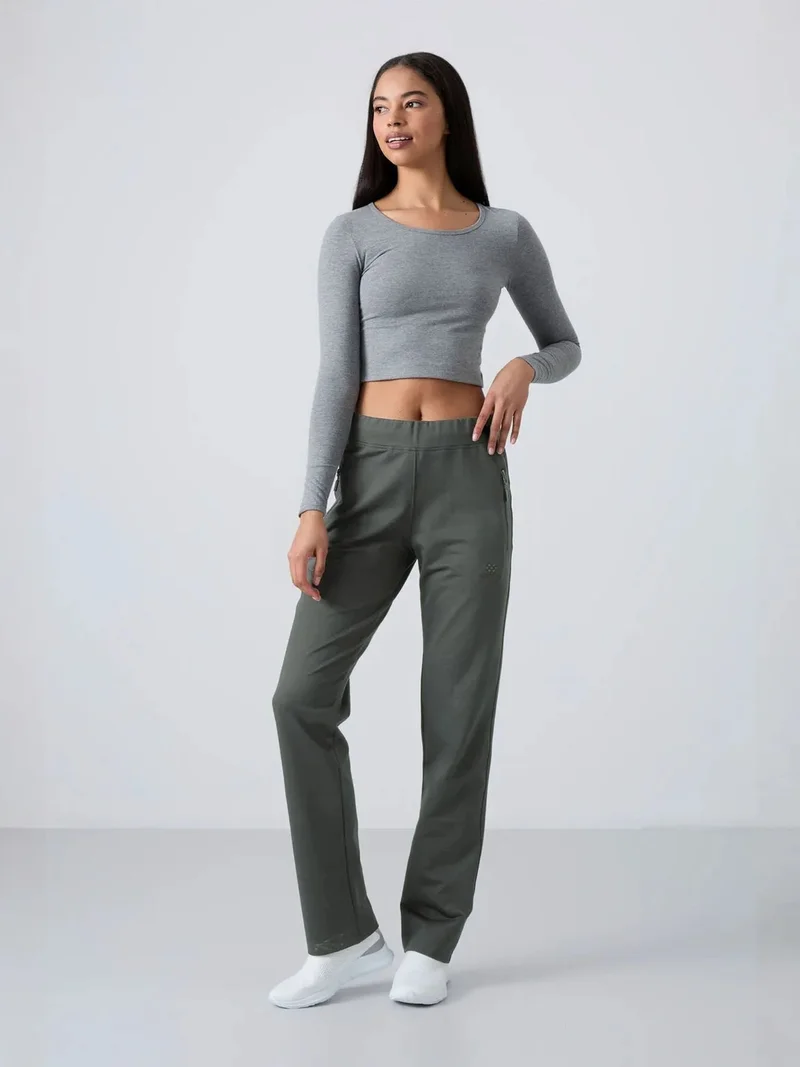 تومي لايف TOMMY Women's Straight-leg Fleece Sweatpants