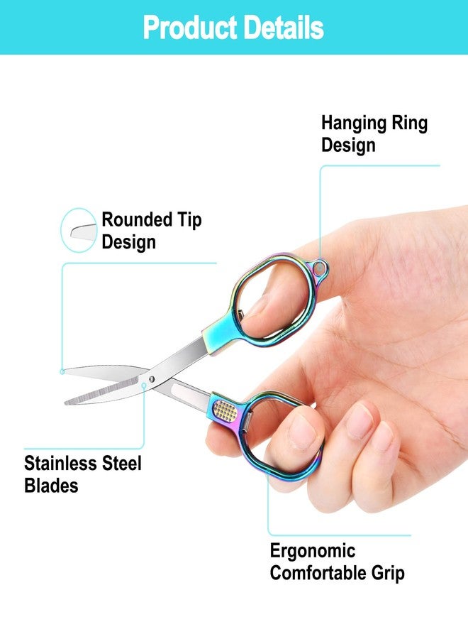 Zicolu Folding Travel Scissors Safety, Small TSA-Compliant and Portable with Case, Pocket Foldable Stainless Steel Retractable Cutters, Mini Craft Scissors for Home, Outdoor and Office Use - Image 3