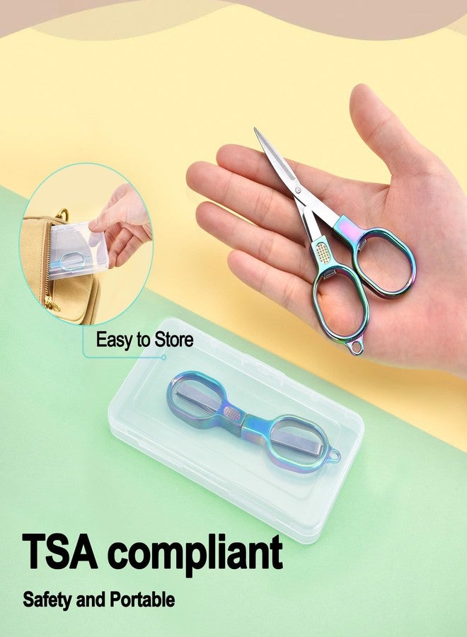 Zicolu Folding Travel Scissors Safety, Small TSA-Compliant and Portable with Case, Pocket Foldable Stainless Steel Retractable Cutters, Mini Craft Scissors for Home, Outdoor and Office Use - Image 2