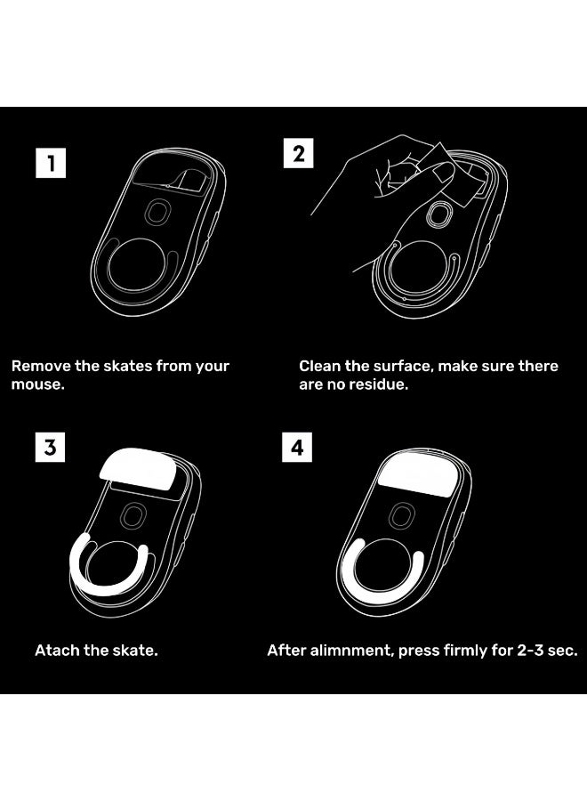 Premium Glass Mouse Skates for Logitech G Pro X Superlight - Ultra-Durable, Super-Fast, Smooth Gliding Performance, Printstream-White, High-Performance Gaming Accessory - Image 2