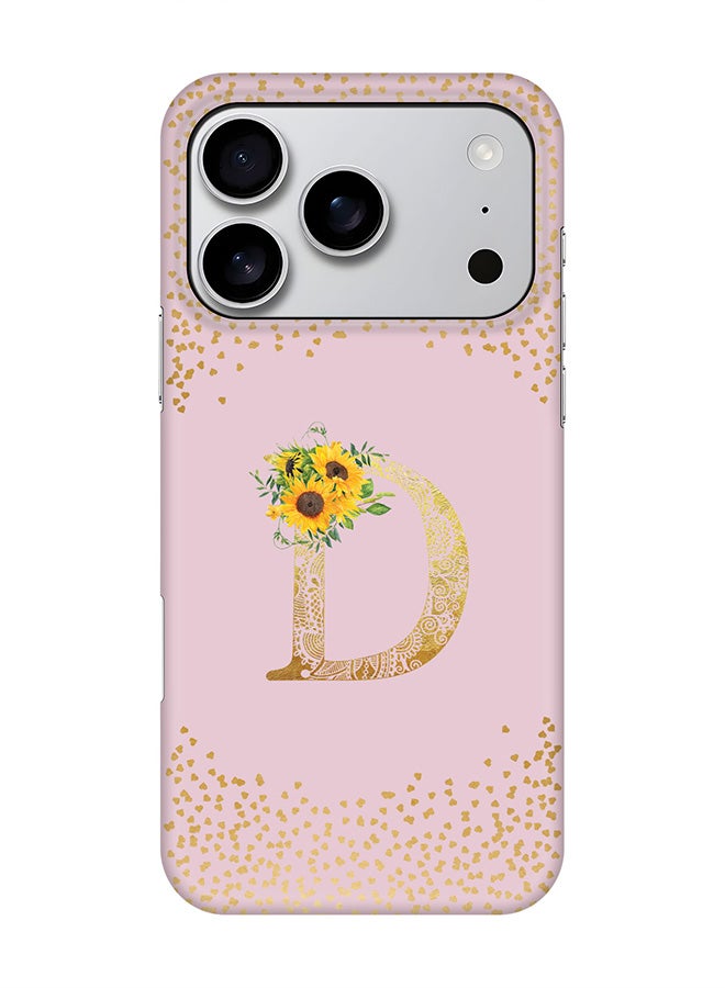Stylizedd For iPhone 17 Pro,Case, [Compatible with MagSafe] Magnetic cover Slim fit Protection Matte, - Custom Floral Monogram - D  (Pink )