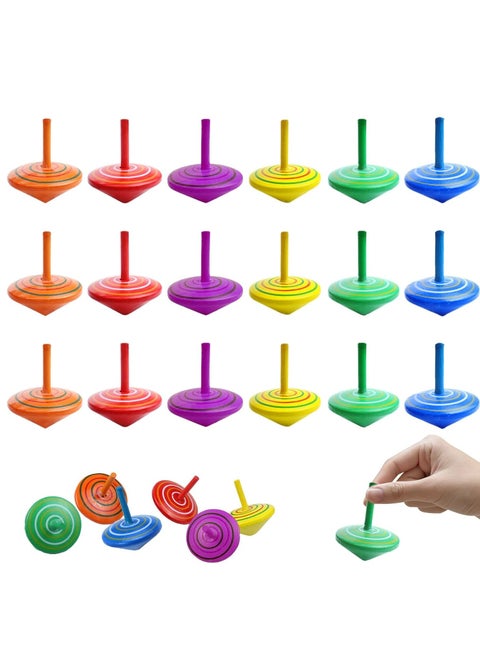 20 PCS Colorful Wooden Spinning Tops, Educational Toy for Kids, Family Games, and Parties.