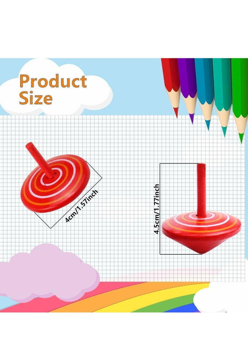 20 PCS Colorful Wooden Spinning Tops, Educational Toy for Kids, Family Games, and Parties.