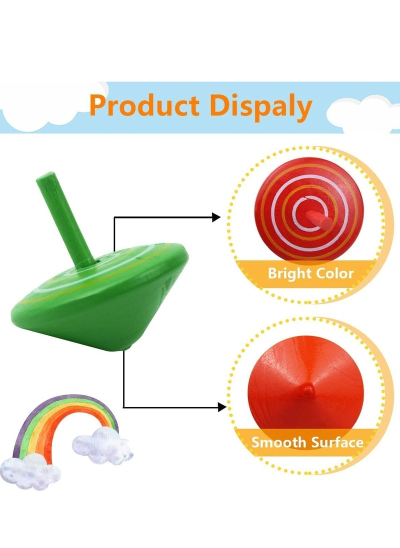 20 PCS Colorful Wooden Spinning Tops, Educational Toy for Kids, Family Games, and Parties.