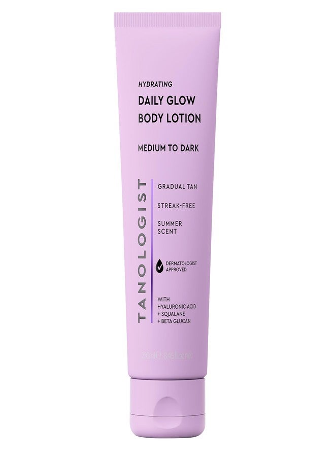 Tanologist Hydrating Daily Glow Body Lotion, Medium/Dark, Gradual Tanning Lotion, No Fake Tan Smell, Streak-Free & Natural-Looking Self Tanner, Vegan, 8.45 fl. oz/250 ml Tube - Image 1