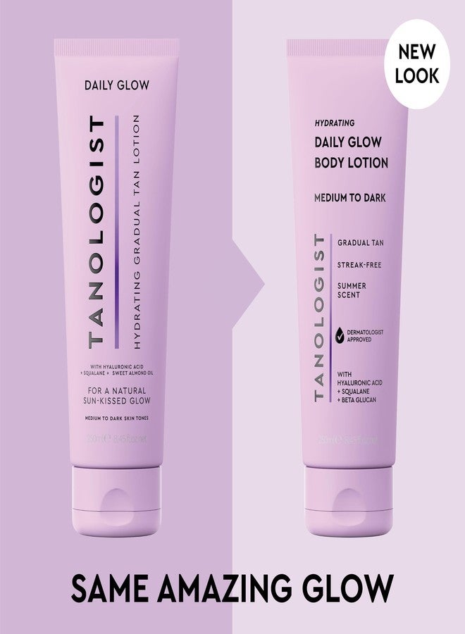 Tanologist Hydrating Daily Glow Body Lotion, Medium/Dark, Gradual Tanning Lotion, No Fake Tan Smell, Streak-Free & Natural-Looking Self Tanner, Vegan, 8.45 fl. oz/250 ml Tube - Image 2