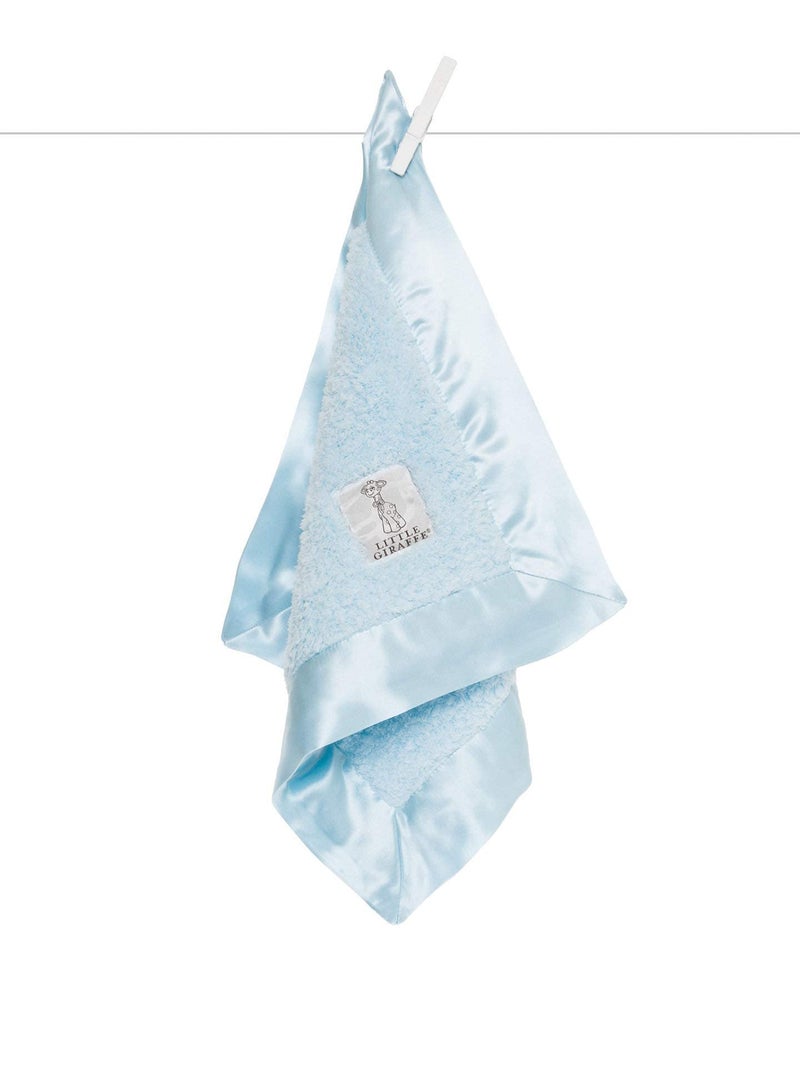 Little Giraffe Baby Blanket - Blanky - Soft Blanket with Satin Trim - Baby Stroller Blanket - Newborn Baby Essentials & Baby Gifts - 17 x 17 - Blue - Image 1