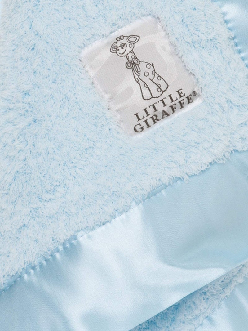Little Giraffe Baby Blanket - Blanky - Soft Blanket with Satin Trim - Baby Stroller Blanket - Newborn Baby Essentials & Baby Gifts - 17 x 17 - Blue - Image 2