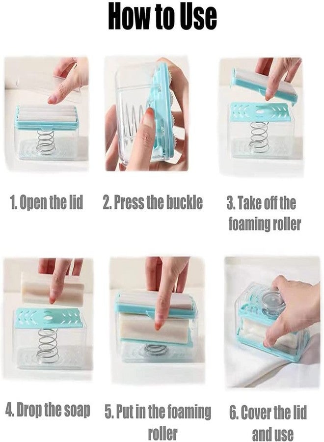 Anshri 2-in-1 Portable Portable Laundry Rolling Soap Box Easy Cloth Washing Soap Roller, Plastic Dispenser Case with Lid Having Roller(Pack of 1) - Image 4