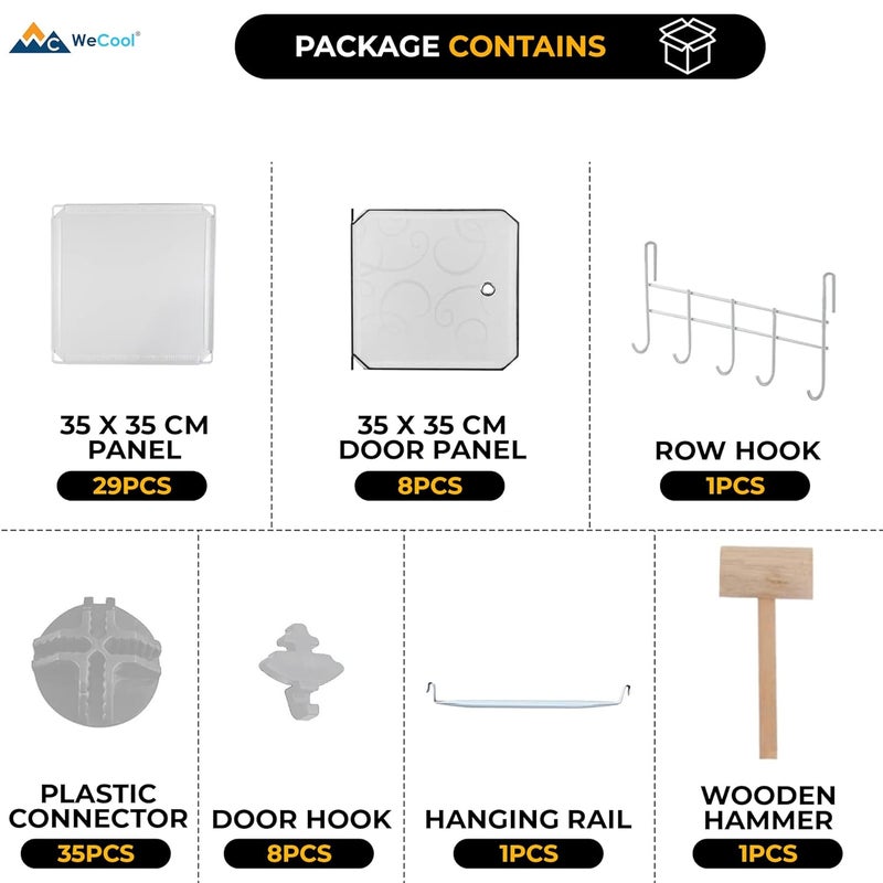 CoolLeaf Soft Plastic Wardrobe for Clothes Kids Almirah for Clothes 8 Doors Collapsible Wardrobe for Kids ClothesToysBooks Baby Cupboard for Clothes Storage in Bedroom Nursery White CWW8 - Image 5