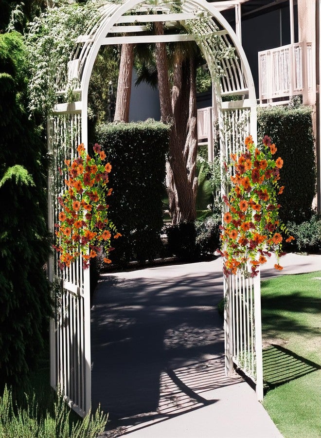 ZFProcess Artificial Hanging Flowers Plants for Outdoor Spring Summer Decoration, 2PCS Faux Silk Daisy UV Resistant Look Real for Outside Home Indoor Planter Porch Window Yard Decor(Orange Brown) - Image 4