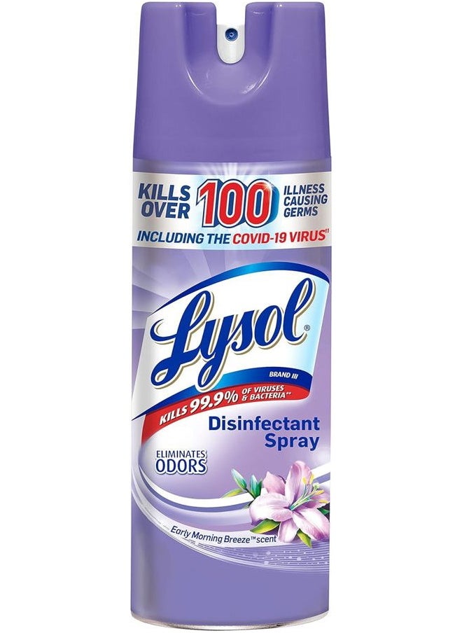 Disinfectant Spray, Sanitizing and Antibacterial Spray, For Disinfecting and Deodorizing, Early Morning Breeze, 1 Count, 12.5 fl oz each, Packaging may vary
