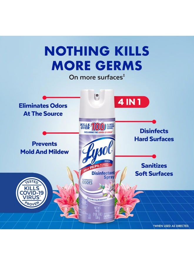 Disinfectant Spray, Sanitizing and Antibacterial Spray, For Disinfecting and Deodorizing, Early Morning Breeze, 1 Count, 12.5 fl oz each, Packaging may vary