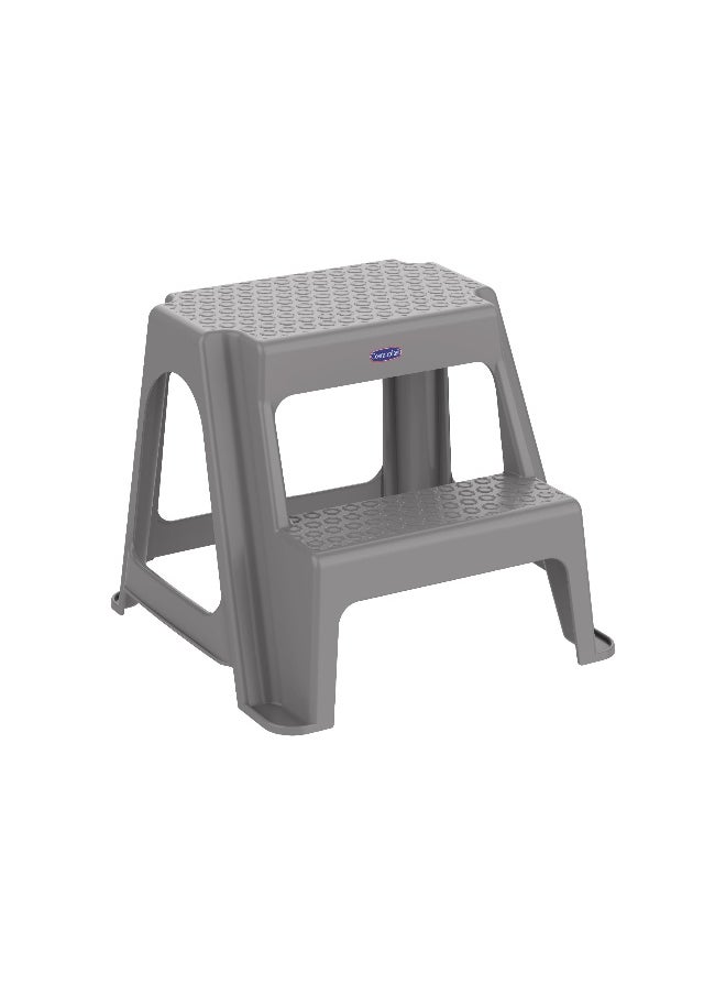 Cosmoplast Plastic Ladder Stool 41cm High(Grey)  - Image 1