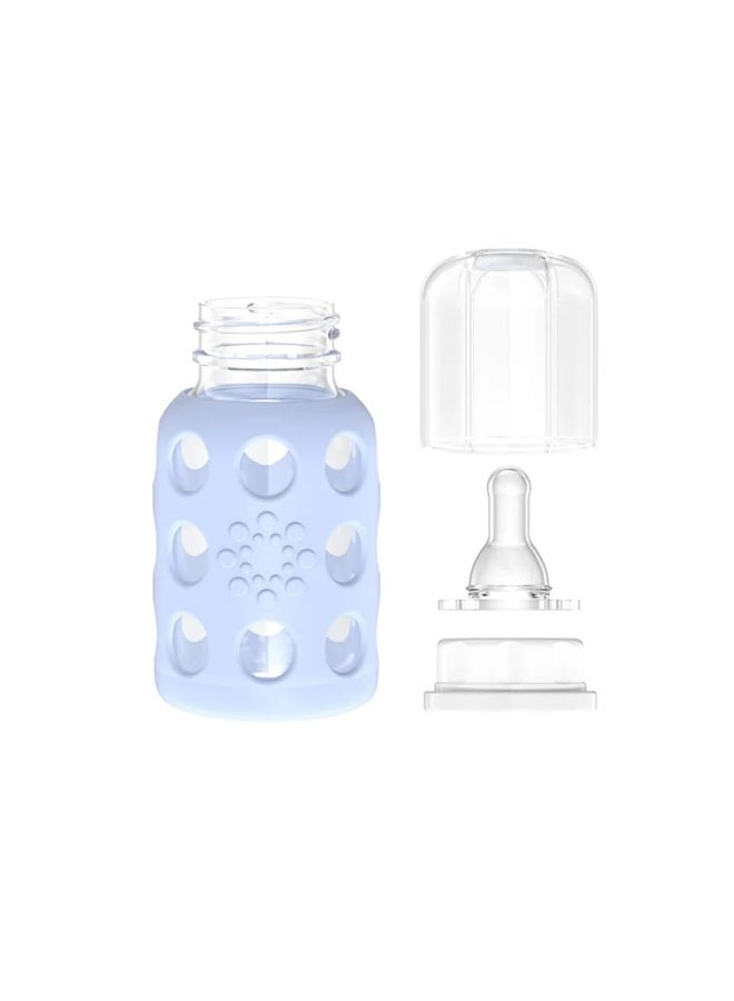 Lifefactory Glass Baby Bottle BPA Free | Protective Silicone Sleeve | 4 oz Pack of 2 | Blanket - Image 5