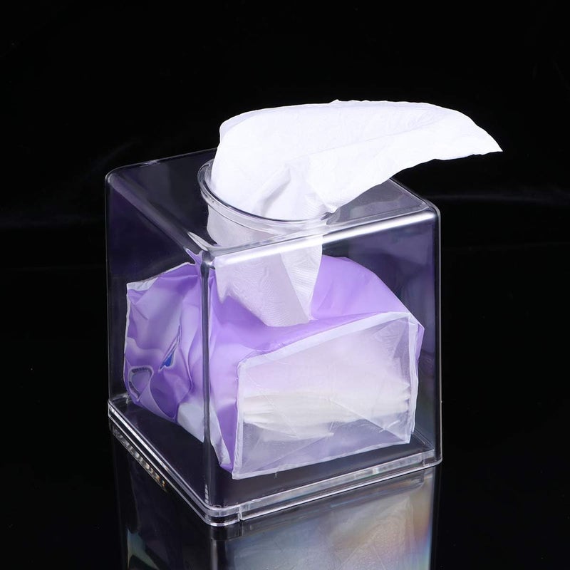 Aakarit Square Clear Acrylic Tissue Box Cover and Napkin Dispenser Holder Paper Dispenser for Bathroom Restaurants Hotel | GK-2 | Transparent - Image 1