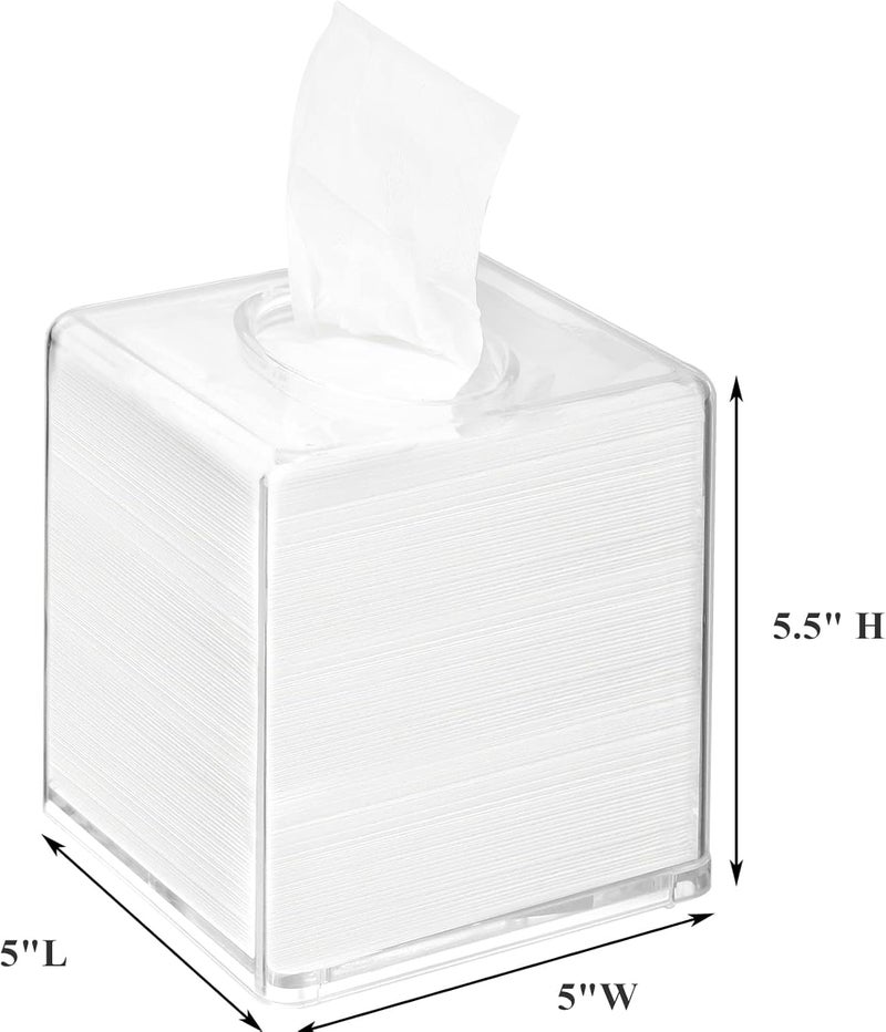 Aakarit Square Clear Acrylic Tissue Box Cover and Napkin Dispenser Holder Paper Dispenser for Bathroom Restaurants Hotel | GK-2 | Transparent - Image 2