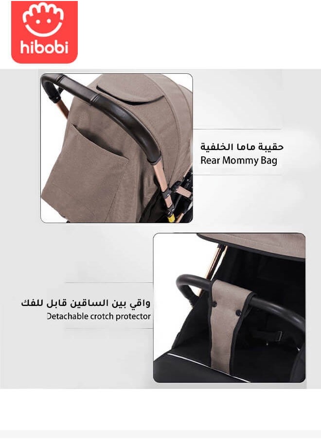 hibobi - Portable Foldable Luxury Multi-Function Baby Stroller Reversible Handle Anti-Shock Springs - Image 1