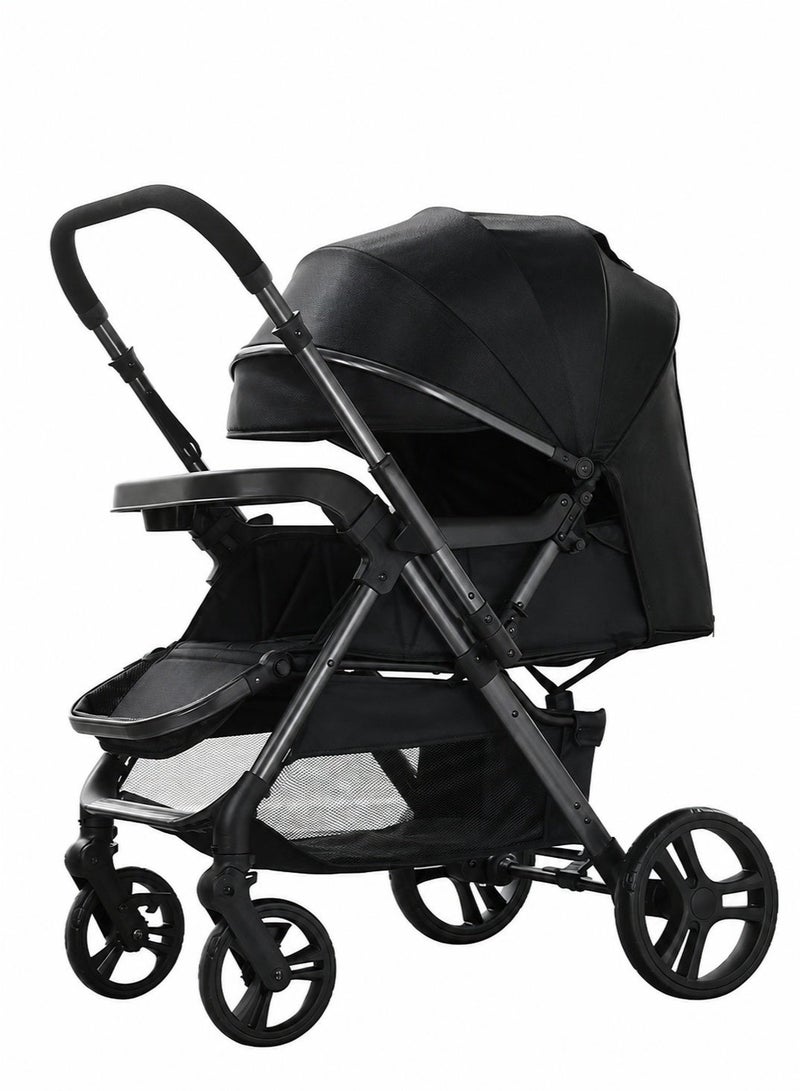 hibobi Luxury High Landscape Reversible Single Stroller｜Aerospace-Grade Metal Frame｜One-Hand Quick Fold｜Extra-Large Sleeping Basket & Storage Basket｜Advanced Shock Absorption System｜Large Wheels & 70KG Load Capacity - Image 1