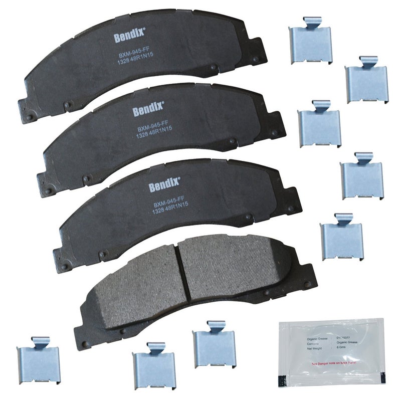 Bendix Priority1 CFM1328 SemiMetallic Front Brake Pads for Select Models Ford E150 E150 Econoline E250 E350 Super Duty E450 Econoline Van Wagon
