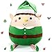 Huwena 14 Inch Large Christmas Plush Pillow Decorations Soft Cuddly Xmas Throw Pillow Hugging Stuffed Cushion Gift for Christmas Holiday Party New Year Home Bedroom Sofa DecorGreen Doll - Image 3