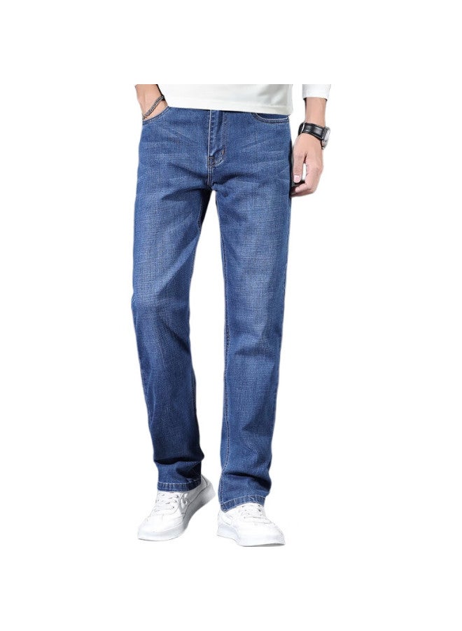 ROMON Jeans For Men, Spring Season Pants, Straight-Leg Trousers, Casual Long Pants, Light Blue, Size 32 - Image 3