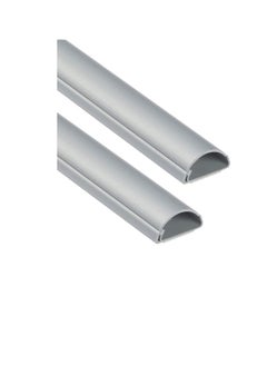 Generic 1 Meter Grey Floor PVC Trunking With Self Adhesive Red Sticker Wall Cord Cover Cable Concealer On-Wall Wire Cover Paintable Cable Management - Pack of 2 (10x35MM, Grey)  - Image 3