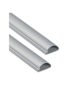 Generic 1 Meter Grey Floor PVC Trunking With Self Adhesive Red Sticker Wall Cord Cover Cable Concealer On-Wall Wire Cover Paintable Cable Management - Pack of 2 (10x35MM, Grey)  - Image 2