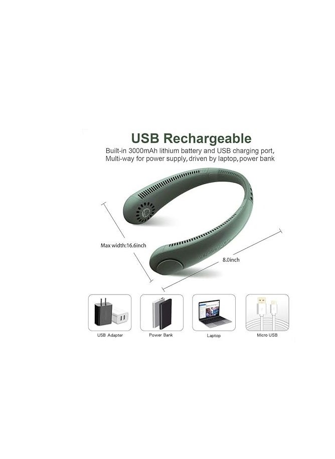 ماركة غير محددة - مروحة رقبة USB قابلة لاعادة الشحن ،3 سرعات - Image 1