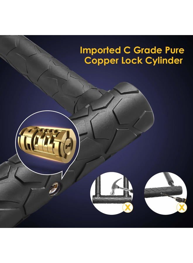 VVA Bike U Lock,20mm Heavy Duty Combination Bicycle D Lock Shackle 4ft Length Security Cable with Sturdy Mounting Bracket and Key Anti Theft Bicycle Secure Locks - Image 4