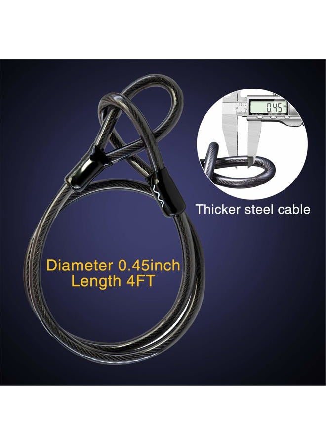 VVA Bike U Lock,20mm Heavy Duty Combination Bicycle D Lock Shackle 4ft Length Security Cable with Sturdy Mounting Bracket and Key Anti Theft Bicycle Secure Locks - Image 5