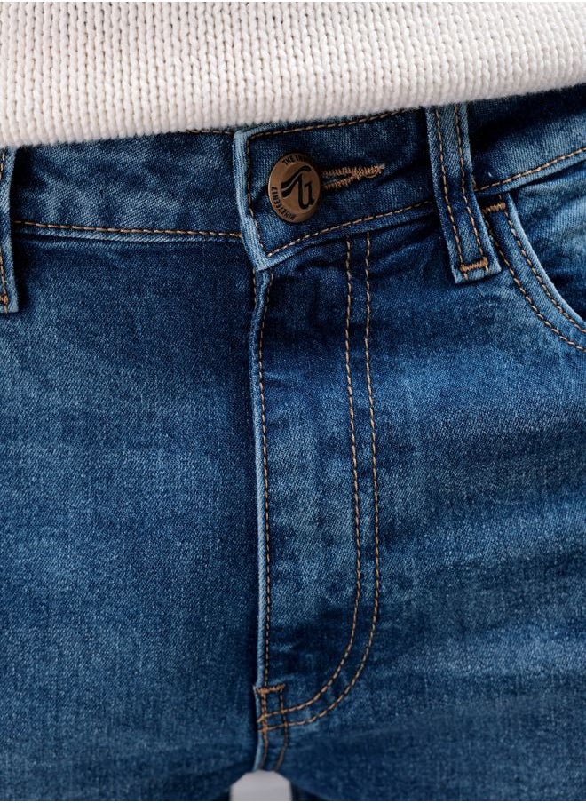 The Indian Garage Co Men Slim Fit Solid Mid-Rise Stretchable Jeans  - Image 5