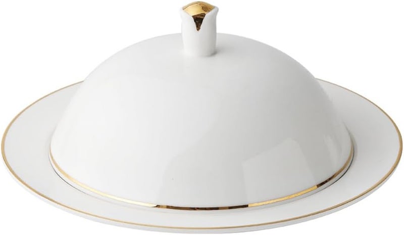 DOITOOL Ceramic Serving Platter with Lid 8 Inch Dinner Platter Cake Plate with Dome Serving Tray with Dome Cover for Food Steak Dessert Appetizer - Image 1