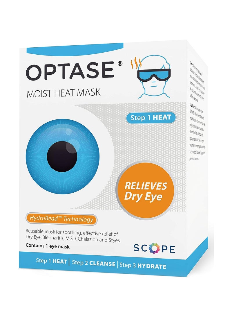 Optase Moist Heat Eye Mask - Washable and Reusable Heated & Cooling Gel Eye Mask - HydroBead Technology for Dry Eye Relief